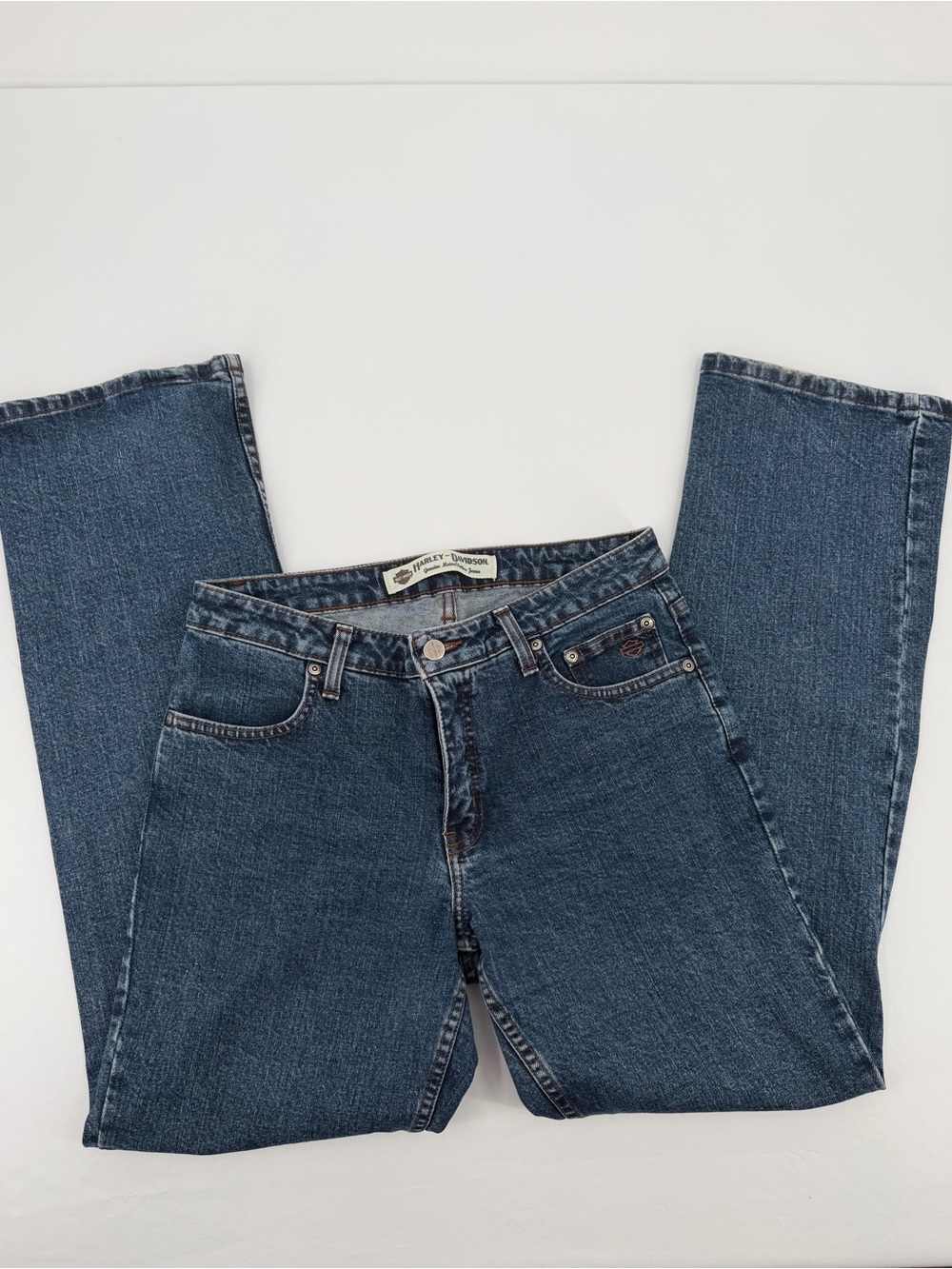 Harley Davidson Medium Wash Boot Cut Biker Jeans